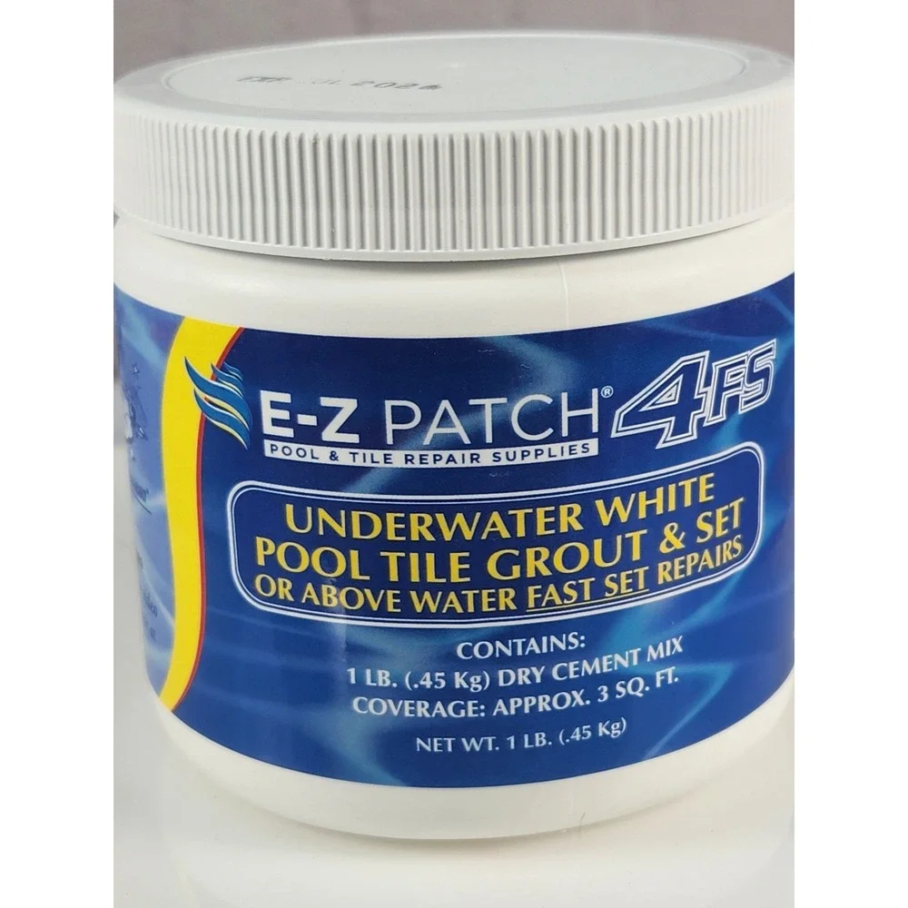 E-Z Patch Fast Setting Underwater White Pool Tile & Grout Set Repair NEW